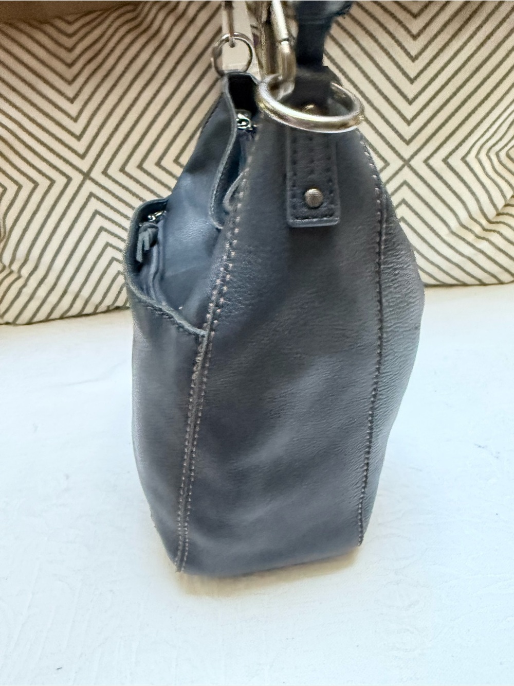 The Sak Navy Leather Crossbody with Detachable Guitar Like Strap - Picture 9 of 12